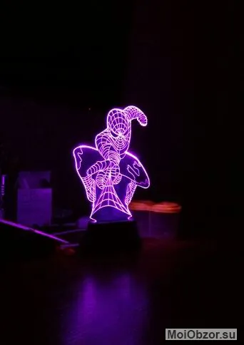3D светильник в темноте